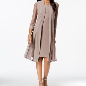 RM Richards Petite Dress Taupe color
